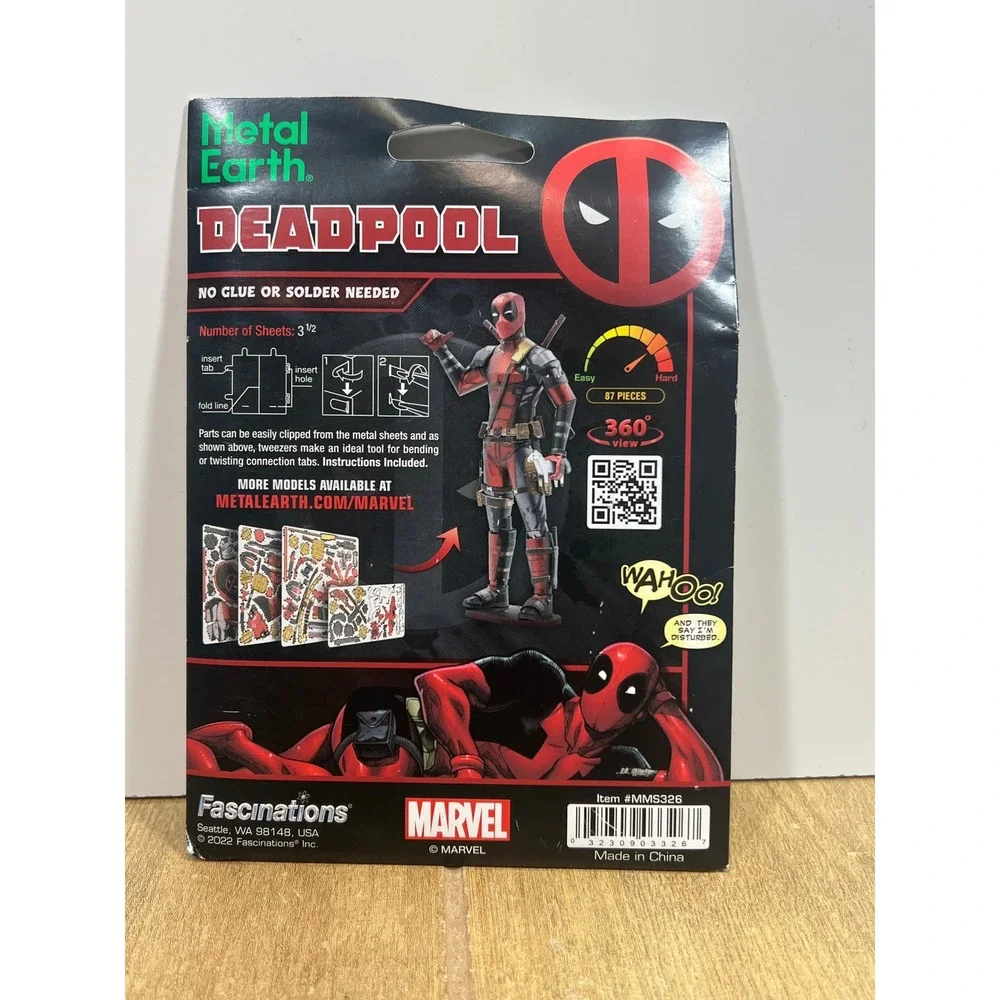 Metal Earth Marvel Deadpool Steel Model Kit 3D Metal Puzzle MMS326 NEW